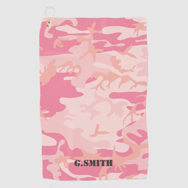 Toalla De Golf Camuflaje rosa. Camo tu (Anverso)