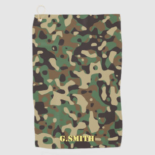 Toalla De Golf Camuflaje verde y marrón. Camo tu