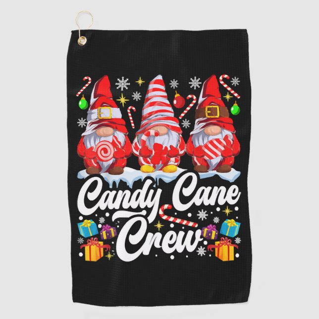 Toalla De Golf Candy Cane Crew Navidades Candy Lover Gnome (Anverso)