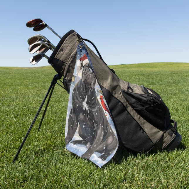 Toalla De Golf Cane Corso Winter Navidades Wonderland Alegría (Verde)