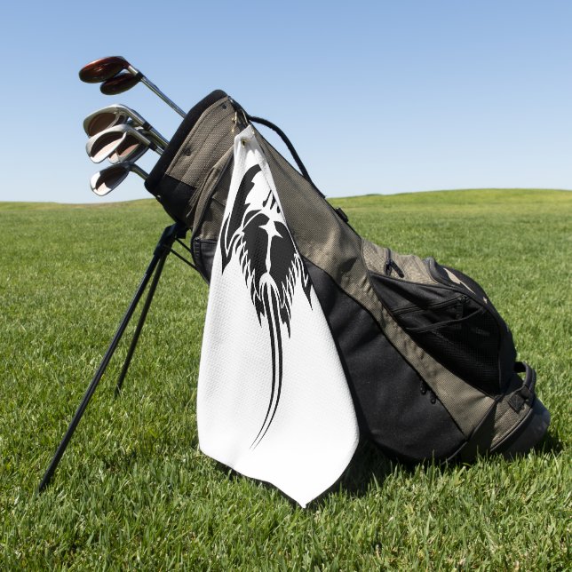 Toalla De Golf Cangrejo herradura al estilo de tatuaje tribal (Verde)