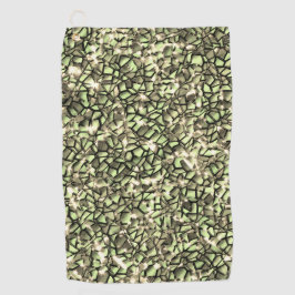 Toalla De Golf Capas de mosaico en sepia verde áspera y espumoso