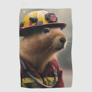 Toalla De Golf "Capybara al rescate: Extraordinario bombero