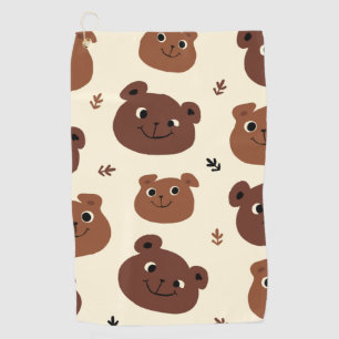 Toalla De Golf Cara de oso divertida