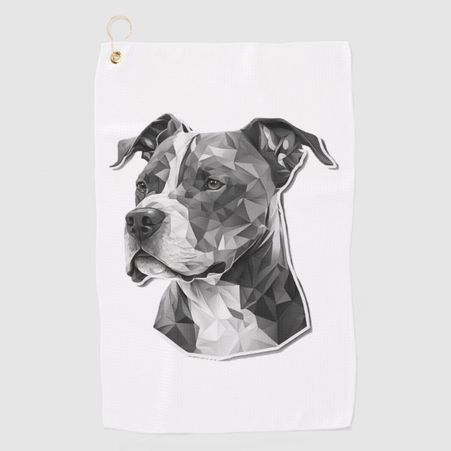 Toalla De Golf Cara de perro de Pitbull (Anverso)