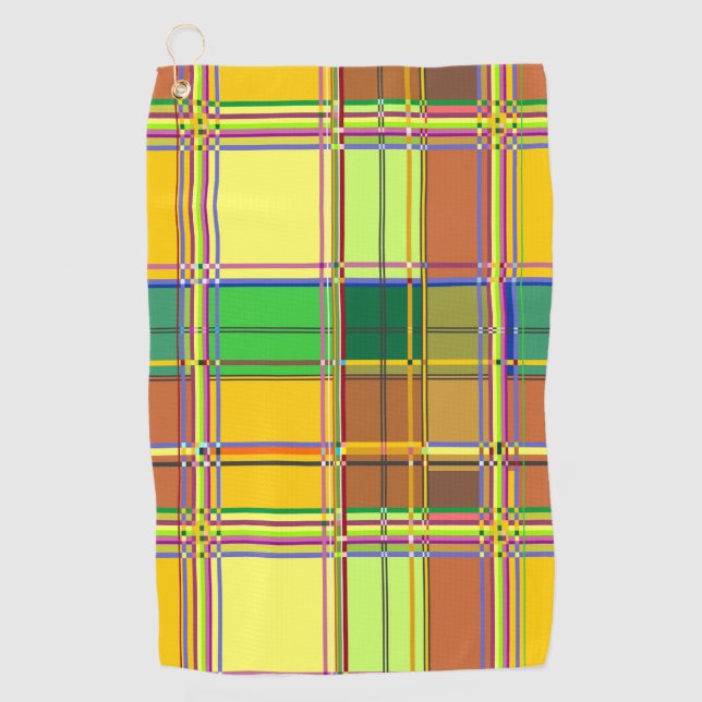 Toalla De Golf Caribbean Colorful Fabric Madras Tartan (Anverso)