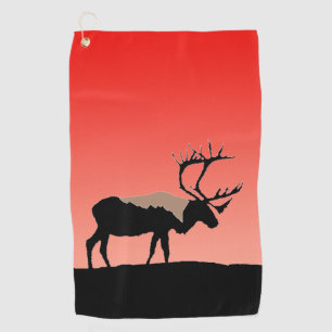 Toalla De Golf Caribou at Sunset - Arte original de la vida salva