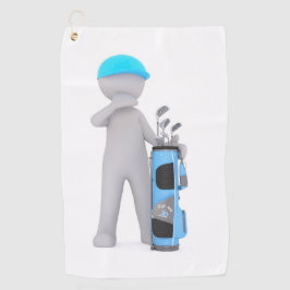 Toalla De Golf Caricatura sosteniendo un diseño de una bolsa de g