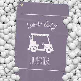 Toalla De Golf Carrito de Golf Vive para Golf Monograma Chic Mora