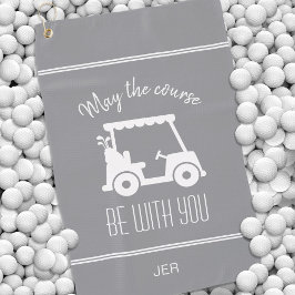 Toalla De Golf Carro de Golf Gris Moderno Monogramado Golfista Li