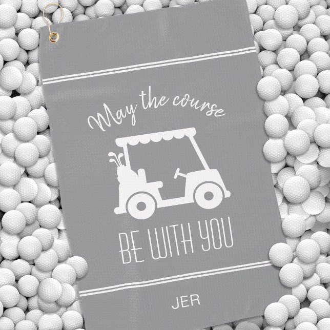 Toalla De Golf Carro de Golf Gris Moderno Monogramado Golfista Li (Subido por el creador)