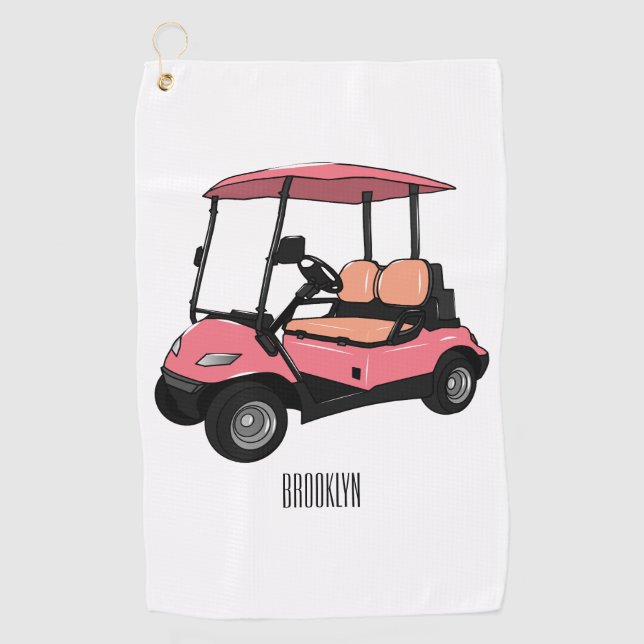 Toalla De Golf Carro de golf / ilustracion personalizado de coche (Anverso)