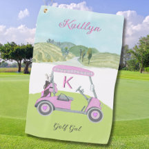 Carro de golf rosa divertido Nombre personalizado 