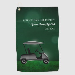 Toalla De Golf Carro de golf verde campo de golf despedida de sol