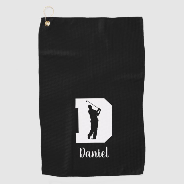 Toalla De Golf Carta de Monograma D personalizada (Anverso)