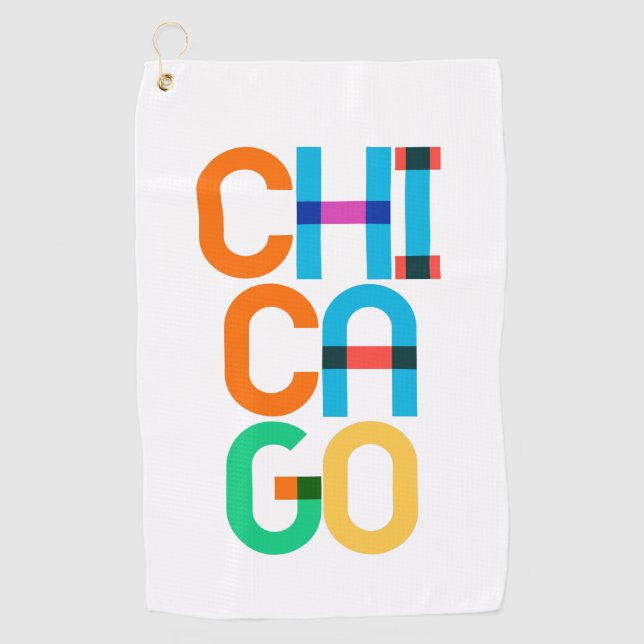 Toalla De Golf Cartas de arte pop de Estados Unidos de Chicago (Anverso)