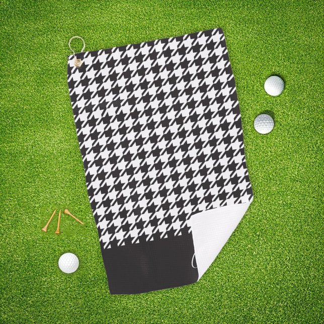 Toalla De Golf Cartuela blanca y negra clásica moderna (Subido por el creador)