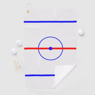Toalla De Golf Centro de hockey Hielo y líneas azules