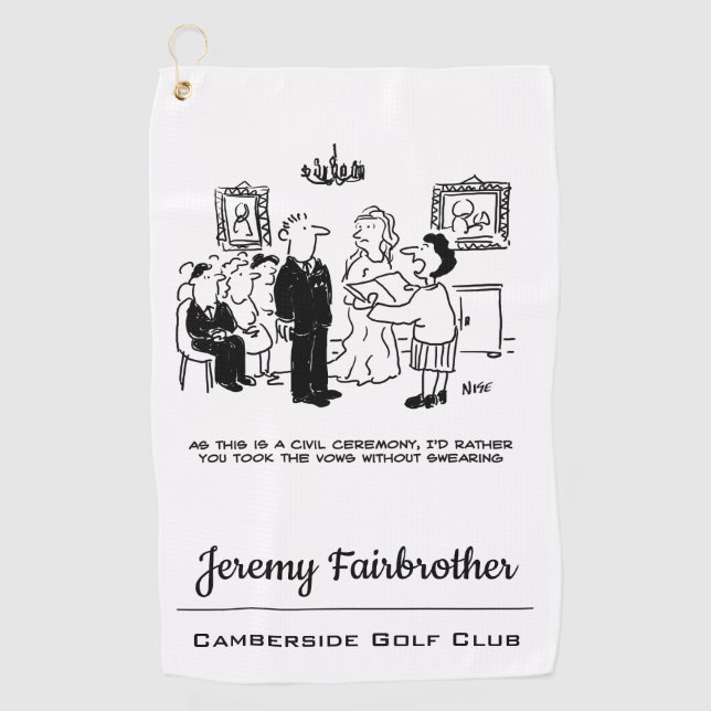 Toalla De Golf Ceremonia de Bodas civiles en una oficina de regis (Anverso)