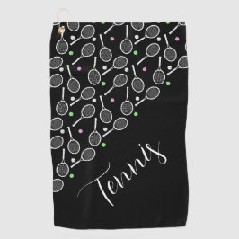 Toalla De Golf Chaquetas de tenis y bolas Black Personalizadas