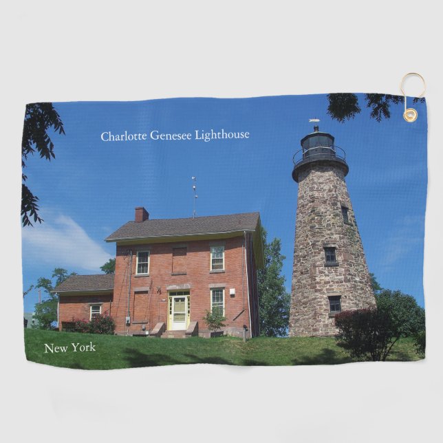 Toalla de golf Charlotte Genesee Lighthouse (Horizontal)