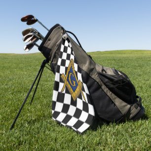 Toalla De Golf Checkers Masonic Freemasons Square y Compass