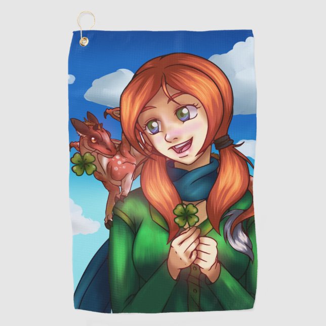 Toalla De Golf Chica afortunado (Anverso)