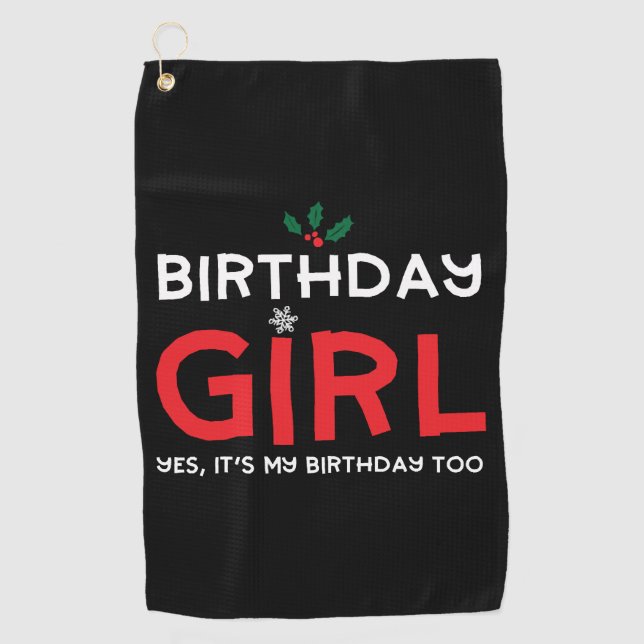 Toalla De Golf Chica de cumpleaños Navidades Navidad Día B (Anverso)