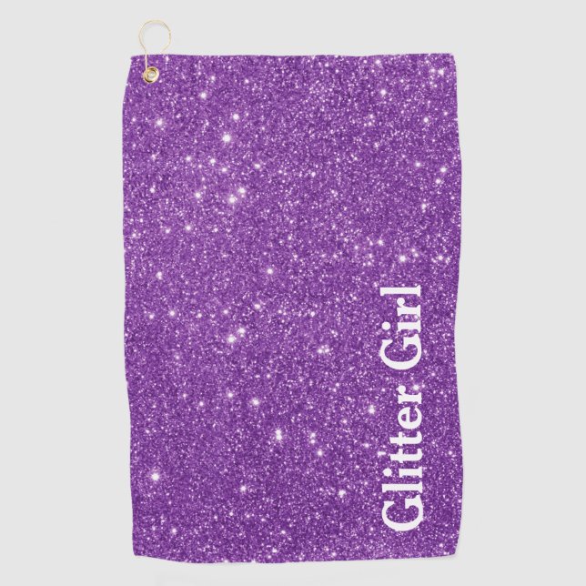Toalla De Golf Chica Purpurina Faux Brillo (Anverso)