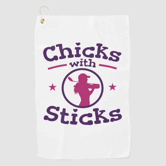 Toalla De Golf Chicas con Sticks Golf Golfing Golfer Women (Anverso)