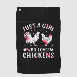 Toalla De Golf Chicken Lover | Chica que ama a las gallinas