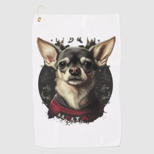 Toalla De Golf Chihuahua Feliz Navidad X-Mas Tree Cute