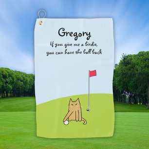 Toalla De Golf Chiste de golf Personalizado Gato Personalizado