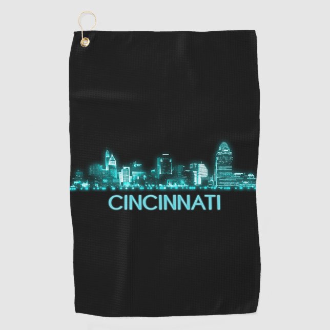 Toalla De Golf Cincinnati Skyline (Anverso)