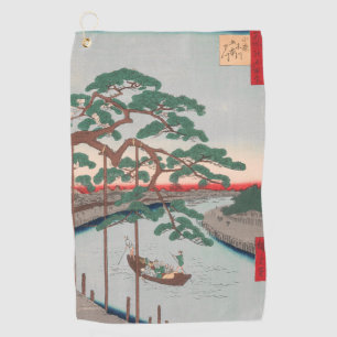 Toalla De Golf Cinco pines en el canal Onagi Vintage Ukiyo-e japo
