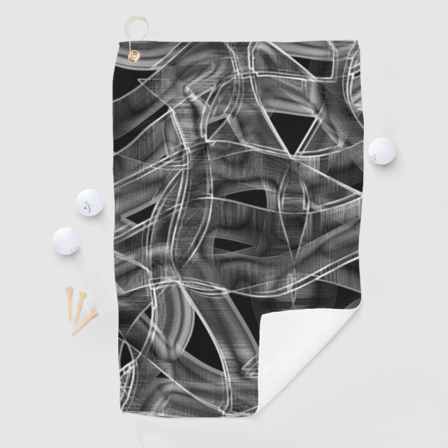 Toalla De Golf Cintas curvadas negras, golpeando las líneas graba (In situ)