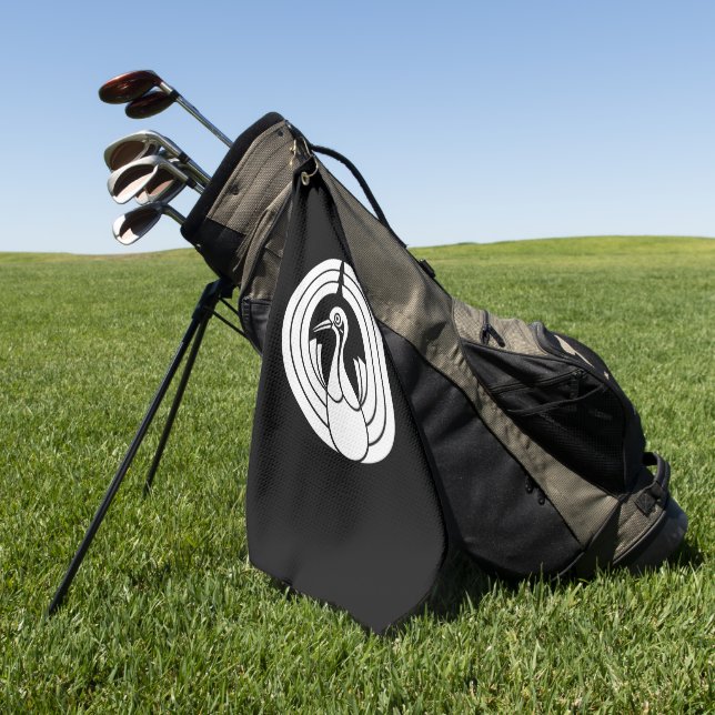 Toalla De Golf Círculo de noshi en forma de grúa (Verde)