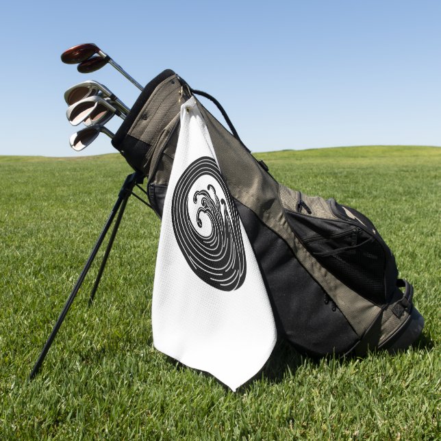 Toalla De Golf Círculo de onda en remolino (Verde)