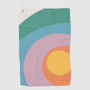 Toalla De Golf círculos de estilo retro multicolor