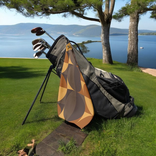 Toalla De Golf círculos retro marrones (Golf Towel)