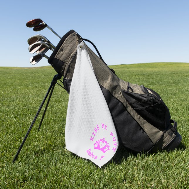 Toalla De Golf Cita de golf "Besar mi putt" | Divertido (Verde)