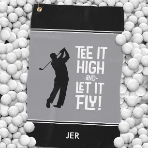 Toalla De Golf Cita Divertida de Golfista Personalizada Gris Negr