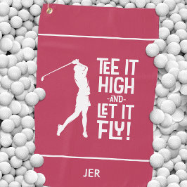 Toalla De Golf Cita Divertida de Golfista Personalizada Magenta R