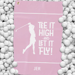 Toalla De Golf Cita Divertida de Golfista Personalizada Rosa Clar