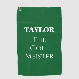 Toalla De Golf Cita divertida personalizada de Golf Meister verde
