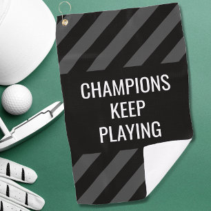 Toalla De Golf Cita Inspiradora Negra Moderna Golfista