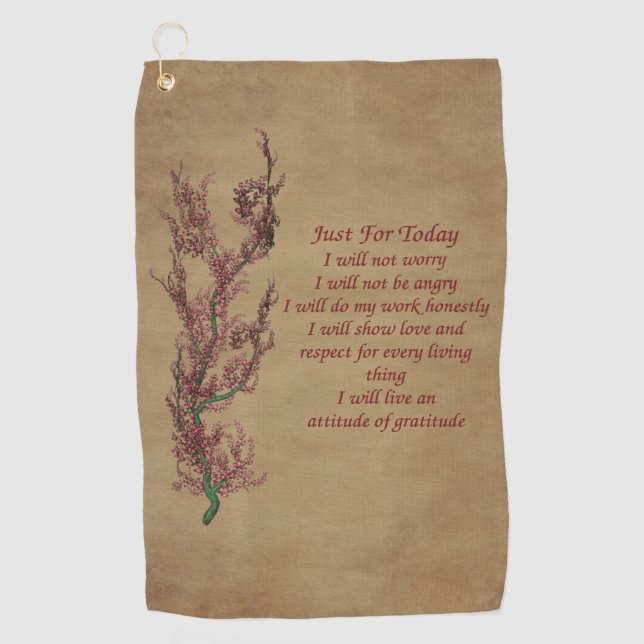Toalla De Golf Cita inspiradora sólo para hoy (Anverso)