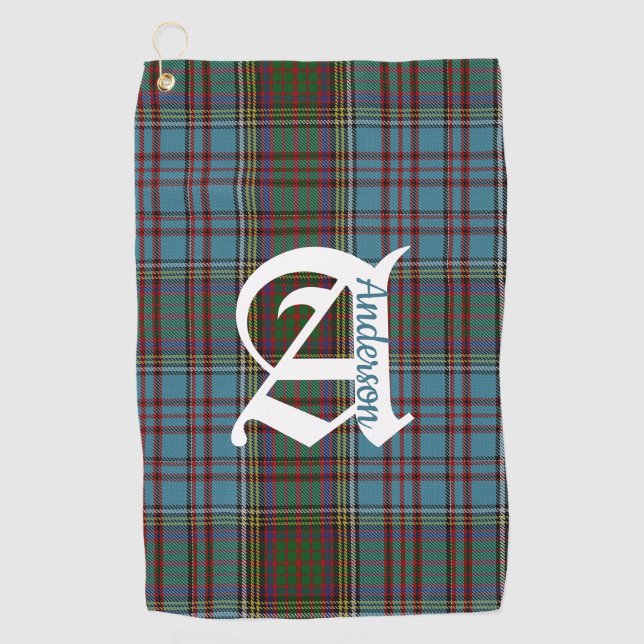Toalla De Golf Clan Anderson Tartan Plaid Monogram  (Anverso)