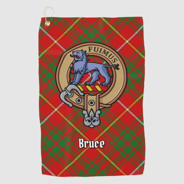 Toalla De Golf Clan Bruce Escudo sobre Tartán (Anverso)