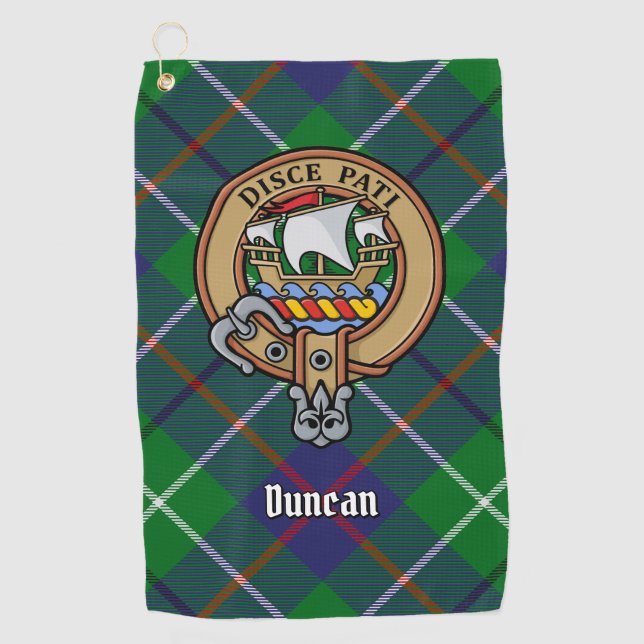 Toalla De Golf Clan Duncan Crest over Tartan (Anverso)